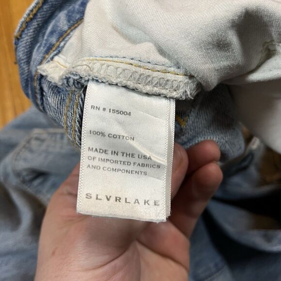 SLVRLAKE Denim Women's London High Rise Straight Leg Jeans 28x30 Distressed - Picture 5 of 12